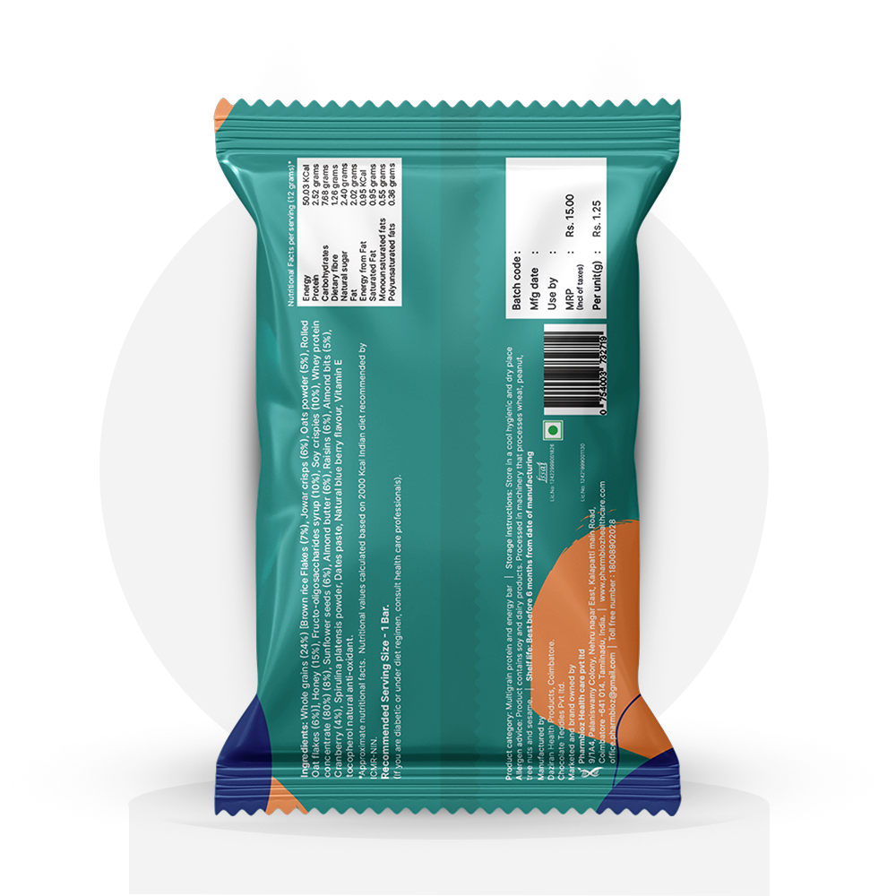 Almond Blueberry | Pack of 15 x 52g | Inspira Mini Bites