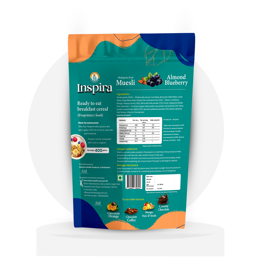 Almond Blueberry | 400g | Inspira Muesli